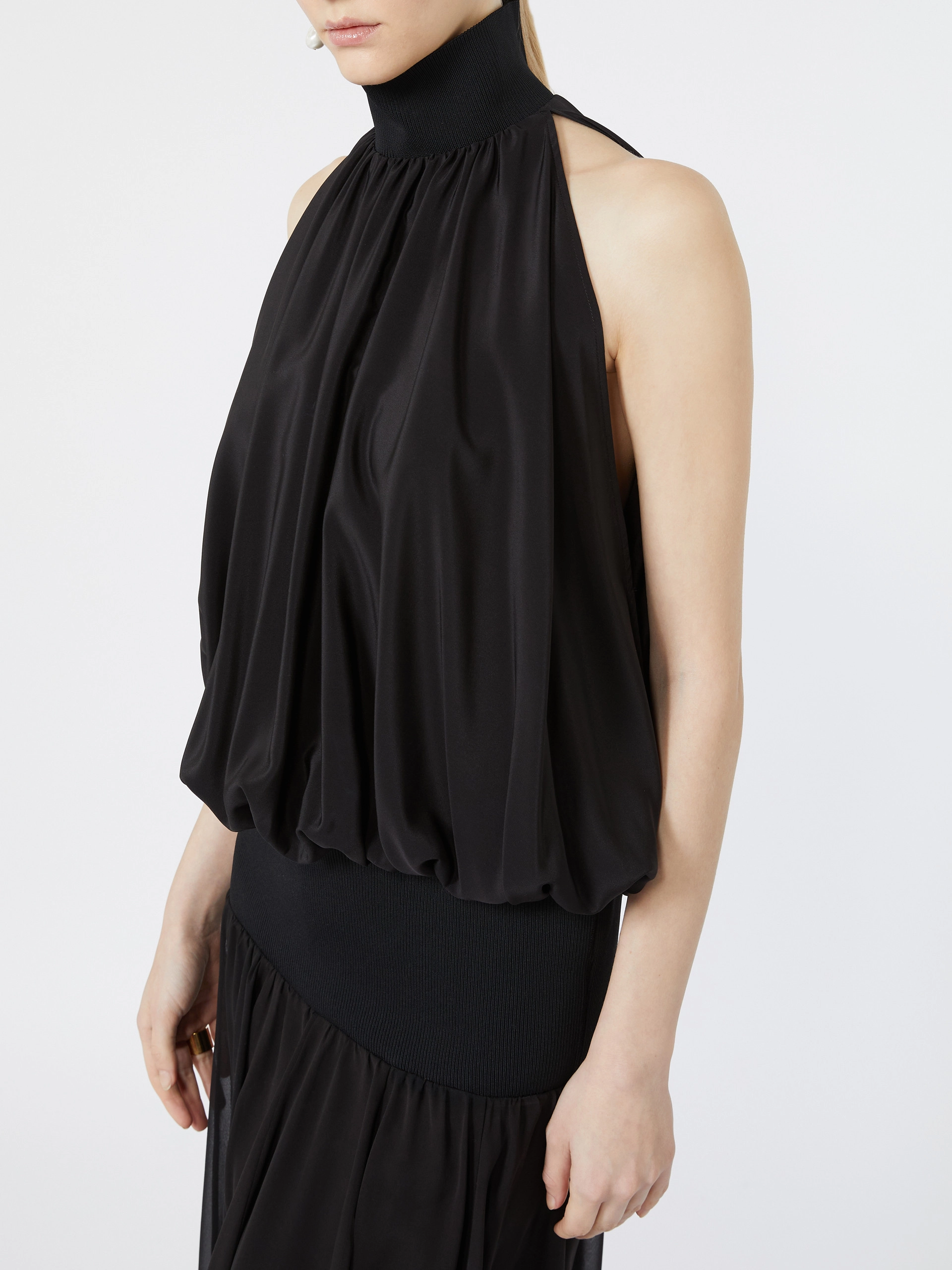 Long silk georgette dress - BLACK - Sportmax - 4