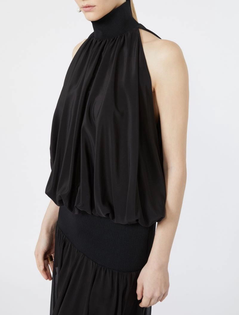 Long silk georgette dress - BLACK - Sportmax - 4