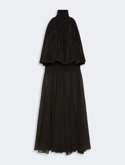 Long silk georgette dress - BLACK - Sportmax - 5