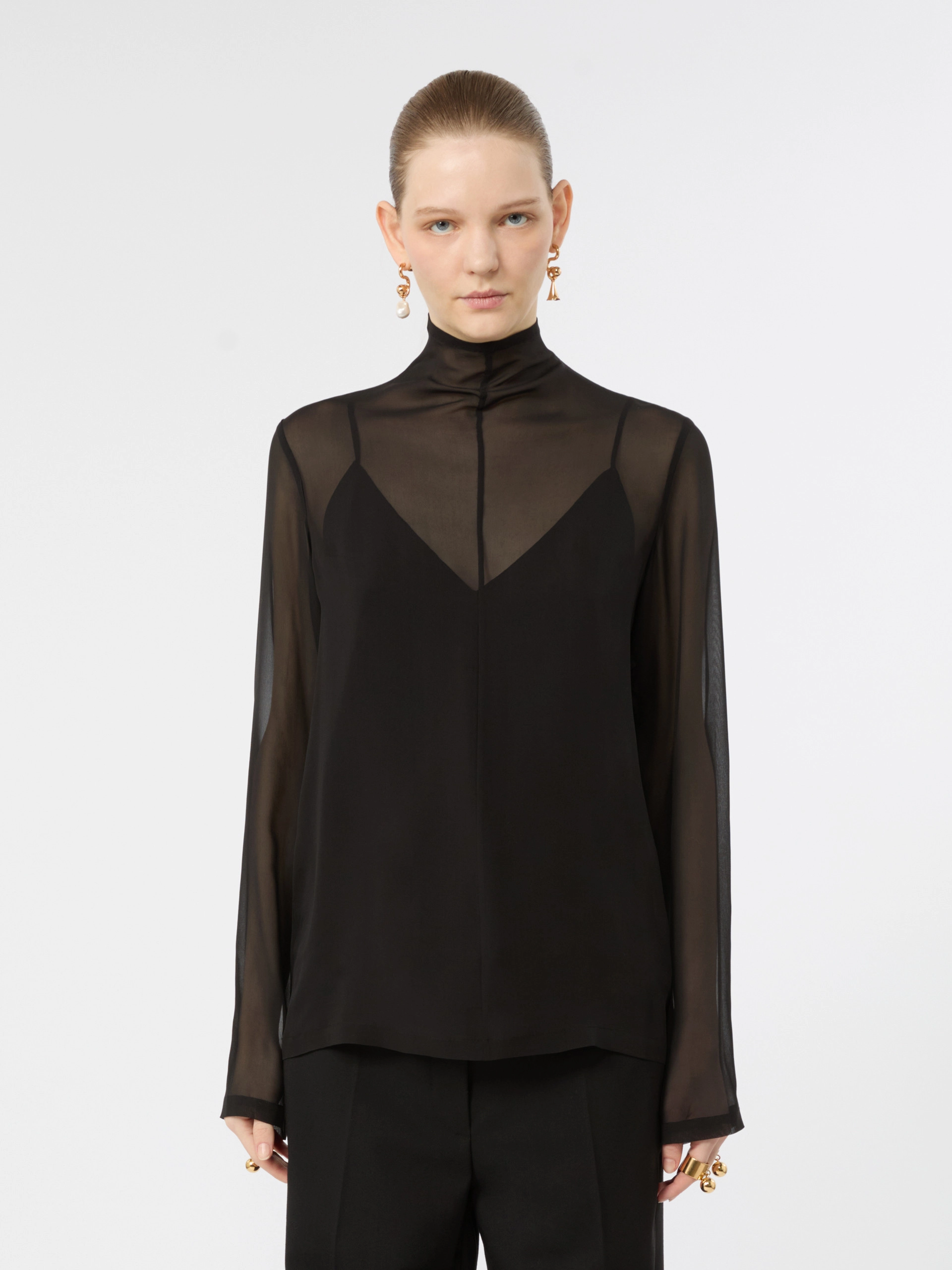 Blusa in seta con sottoveste - NERO - Sportmax - 2