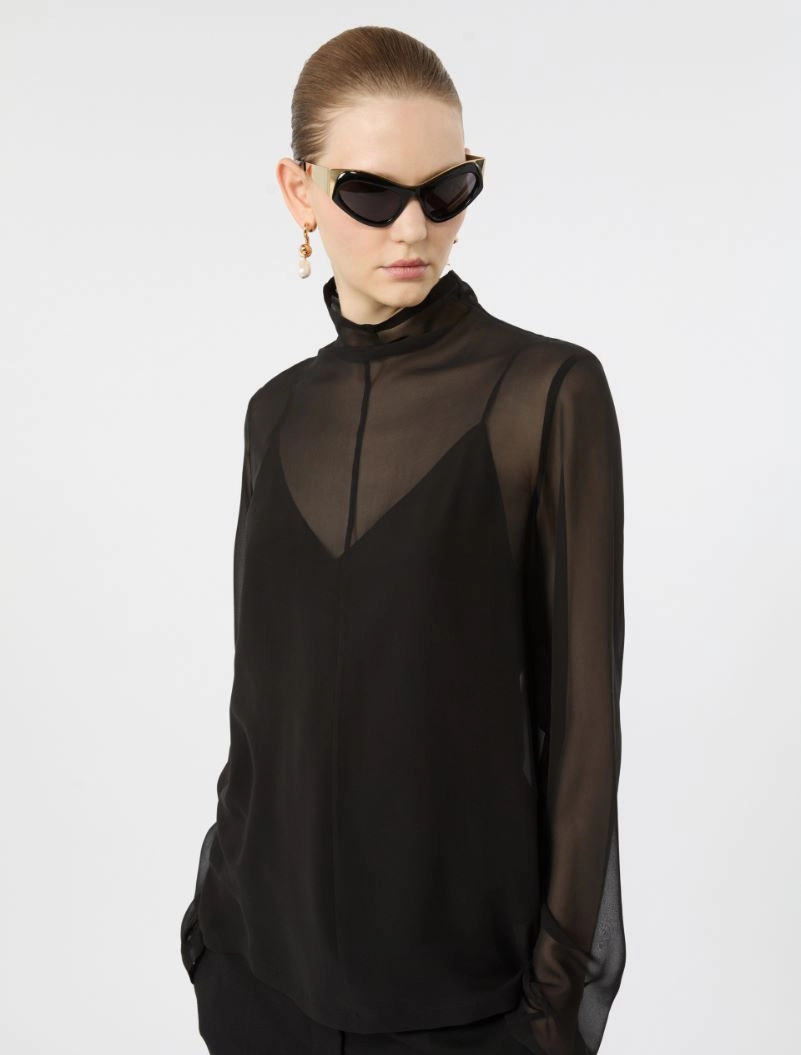 Blusa in seta con sottoveste - NERO - Sportmax - 4