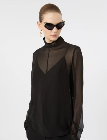 Blusa in seta con sottoveste - NERO - Sportmax - 4