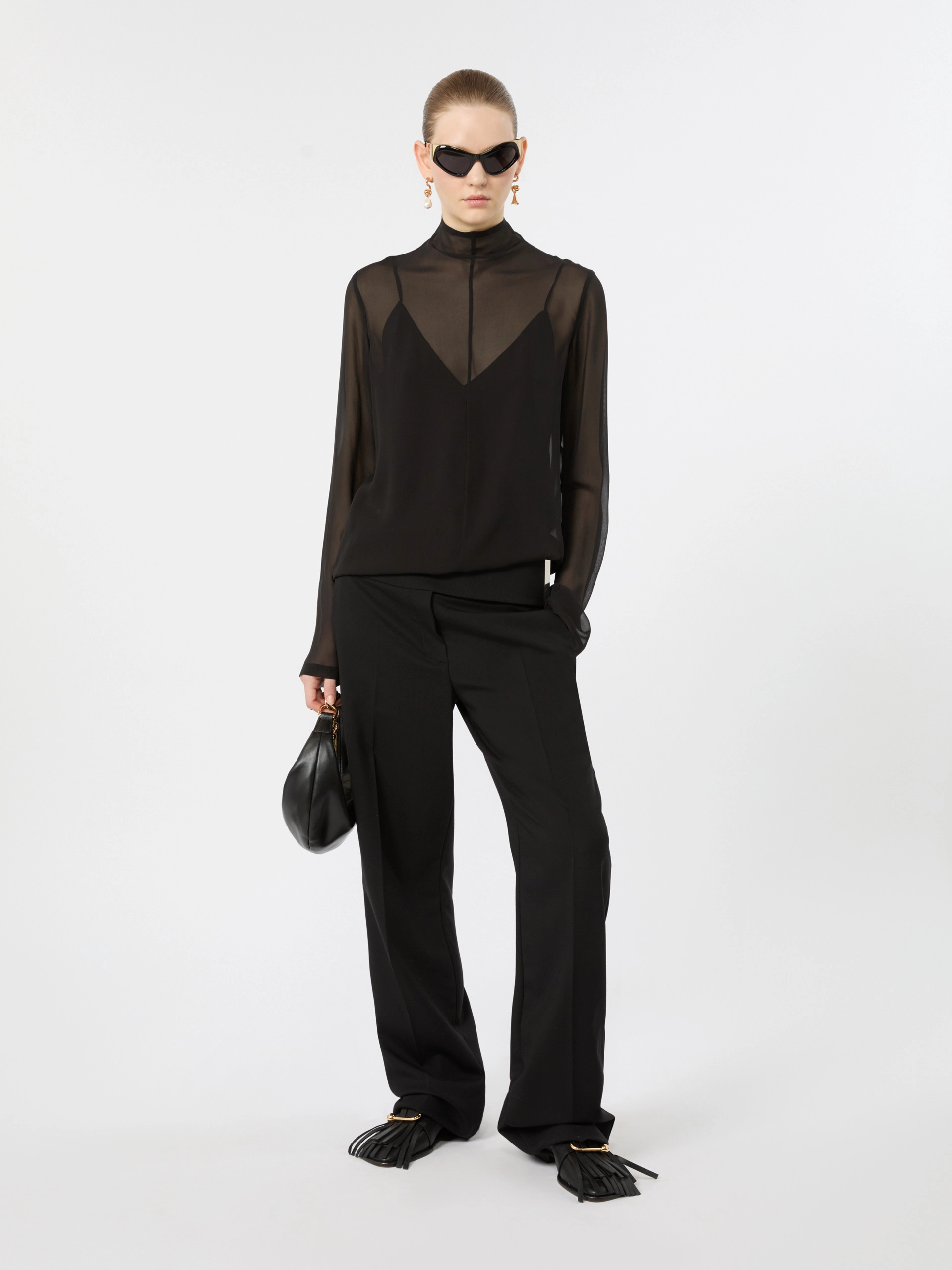 Blusa in seta con sottoveste - NERO - Sportmax