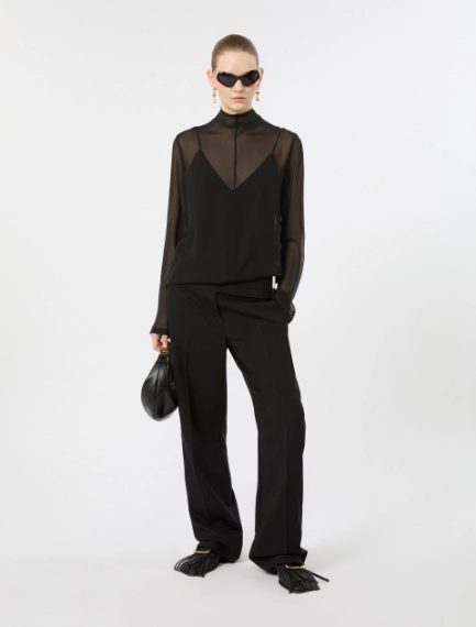 Blusa in seta con sottoveste - NERO - Sportmax - 1
