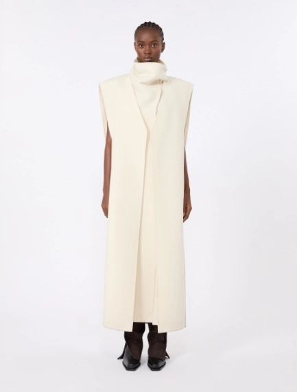 Sleeveless wool and cashmere coat - WHITE - Sportmax - 2