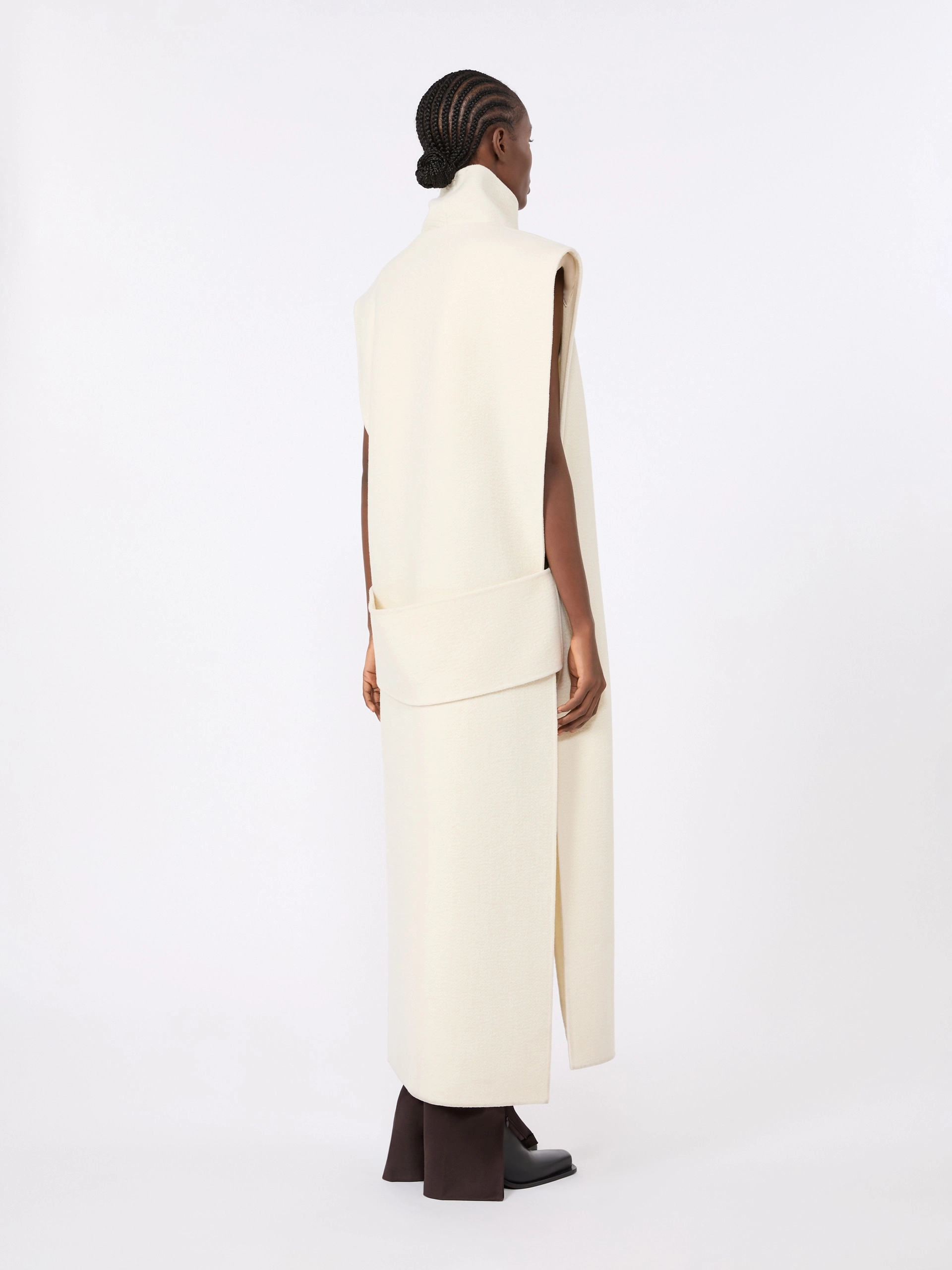 Sleeveless wool and cashmere coat - WHITE - Sportmax - 3