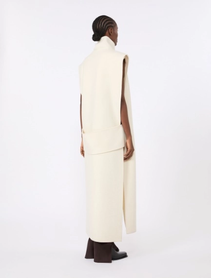 Sleeveless wool and cashmere coat - WHITE - Sportmax - 3