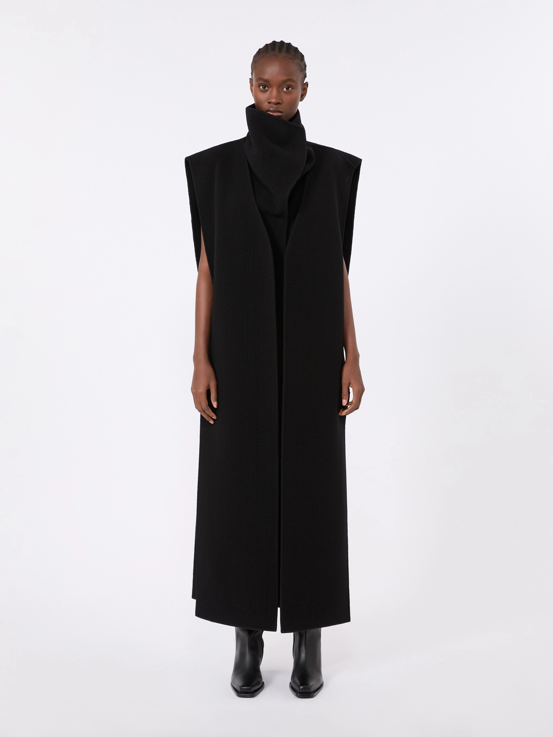 Sleeveless wool and cashmere coat - BLACK - Sportmax - 2
