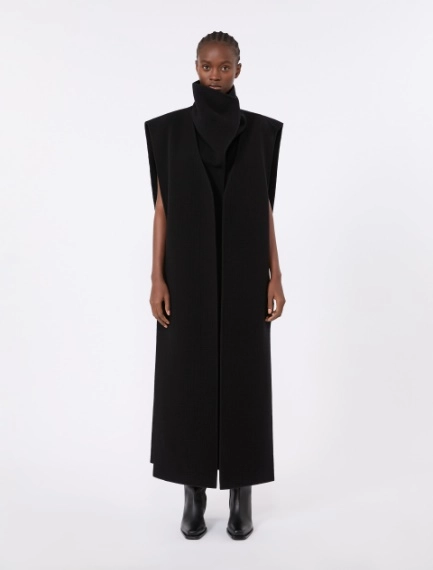 Sleeveless wool and cashmere coat - BLACK - Sportmax - 2