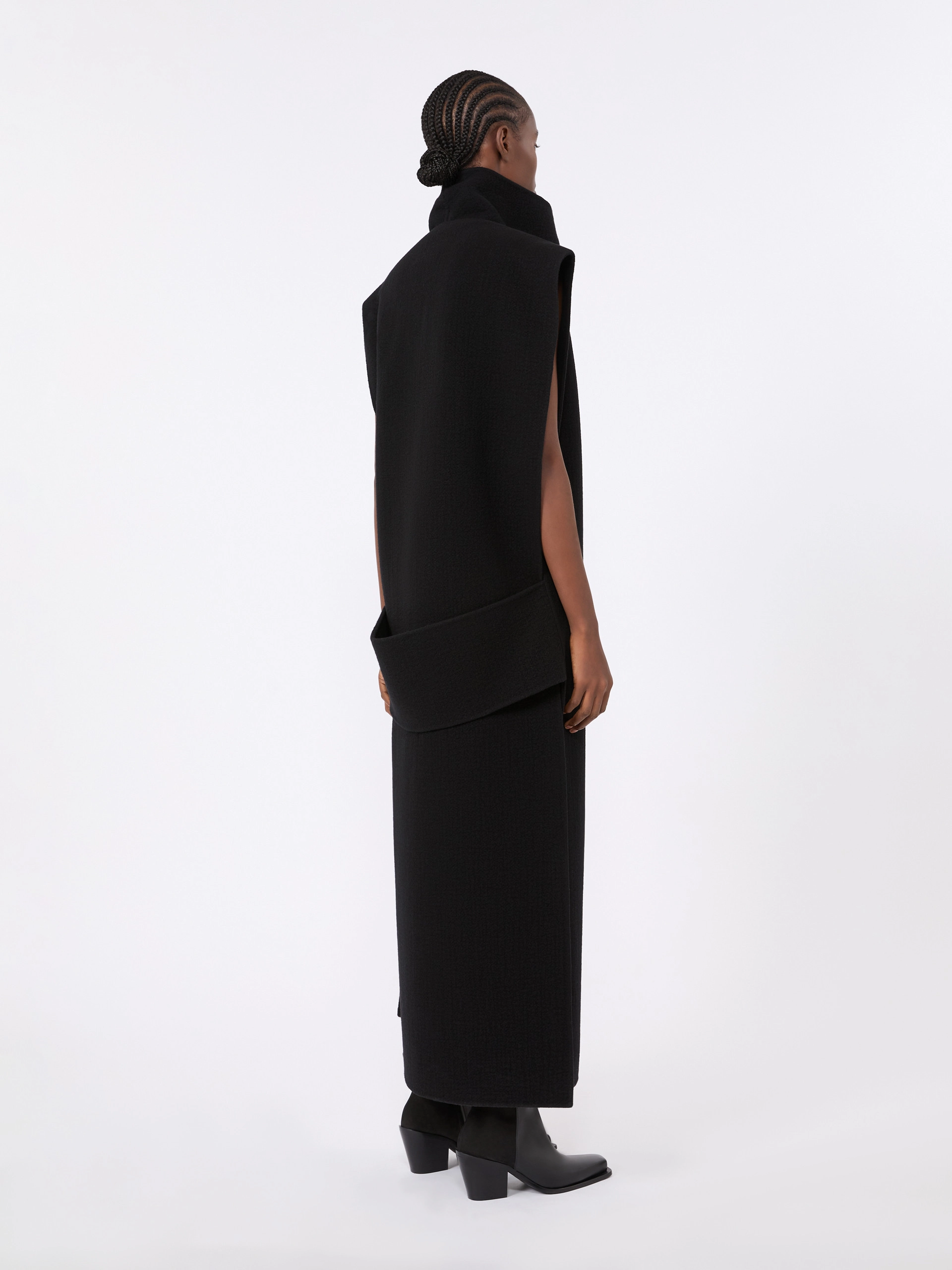 Sleeveless wool and cashmere coat - BLACK - Sportmax - 3