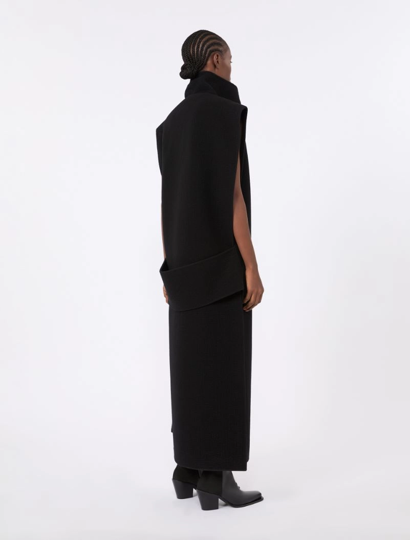 Sleeveless wool and cashmere coat - BLACK - Sportmax - 3