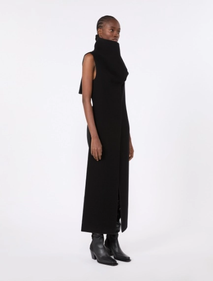 Sleeveless wool and cashmere coat - BLACK - Sportmax - 4