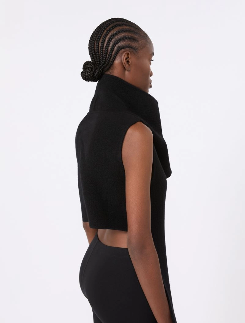 Sleeveless wool and cashmere coat - BLACK - Sportmax - 5
