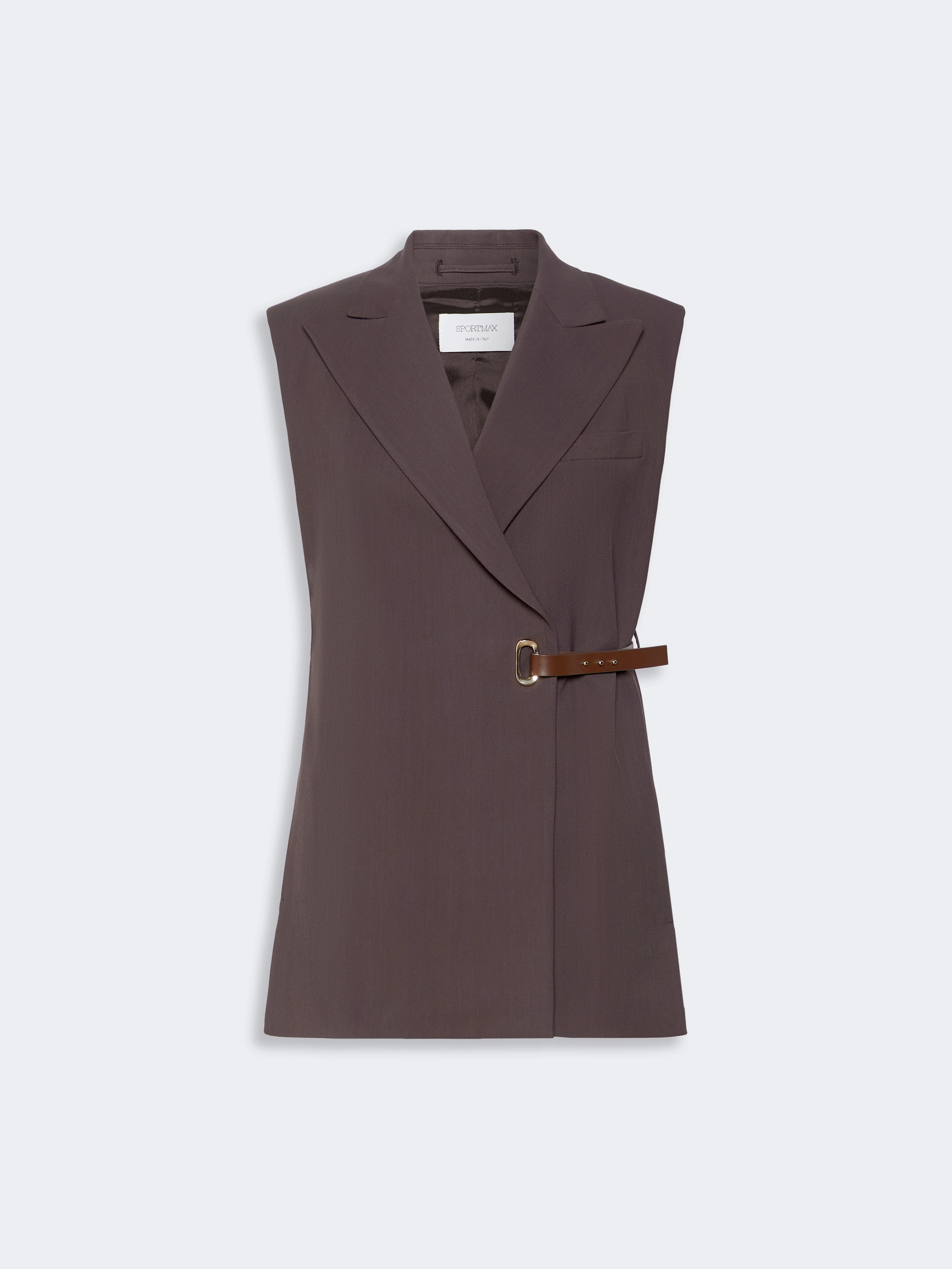 Sleeveless stretch viscose blazer - CHOCOLATE - Sportmax - 6