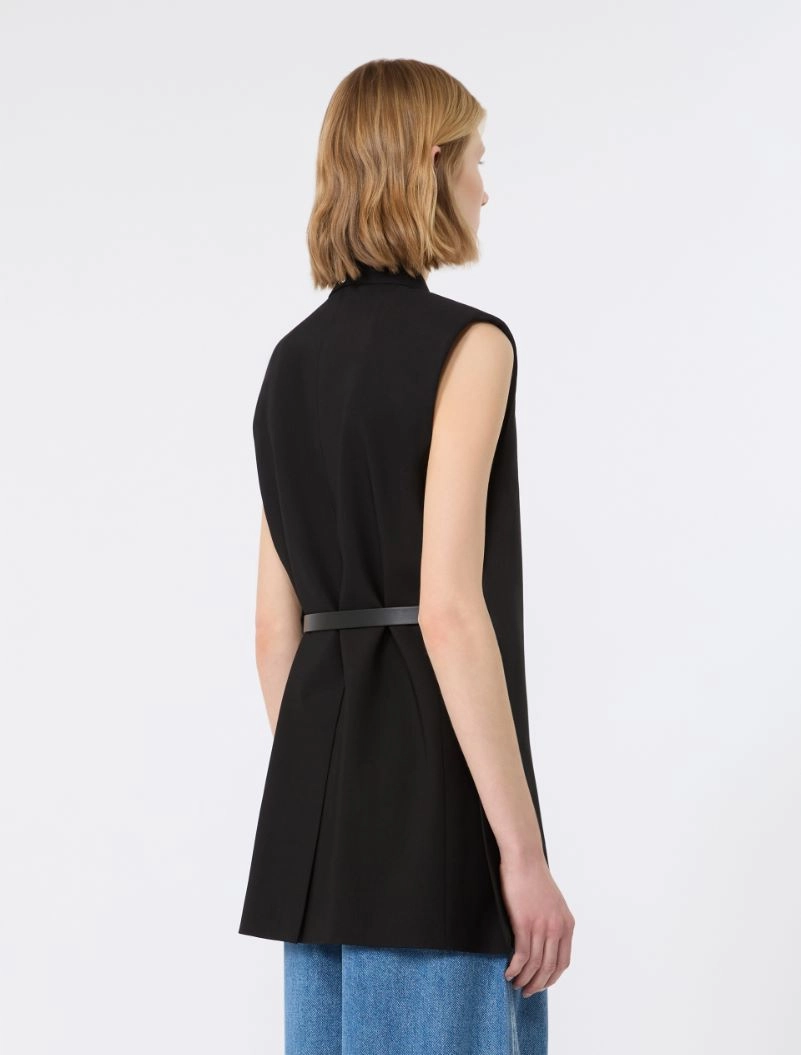 Sleeveless stretch viscose blazer - BLACK - Sportmax - 3
