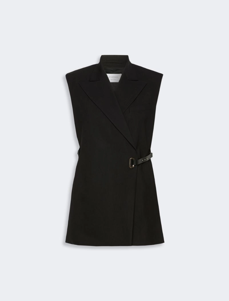 Sleeveless stretch viscose blazer - BLACK - Sportmax - 6
