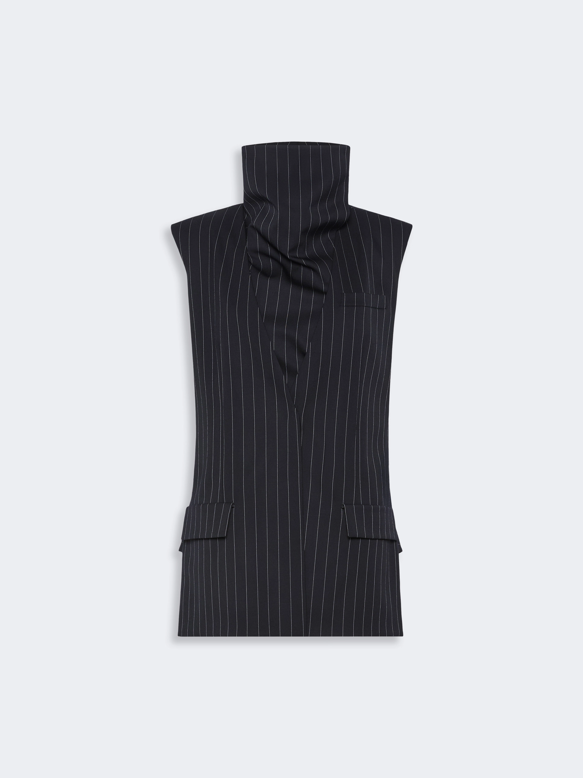 Sleeveless pinstripe wool jacket - BLACK - Sportmax - 6