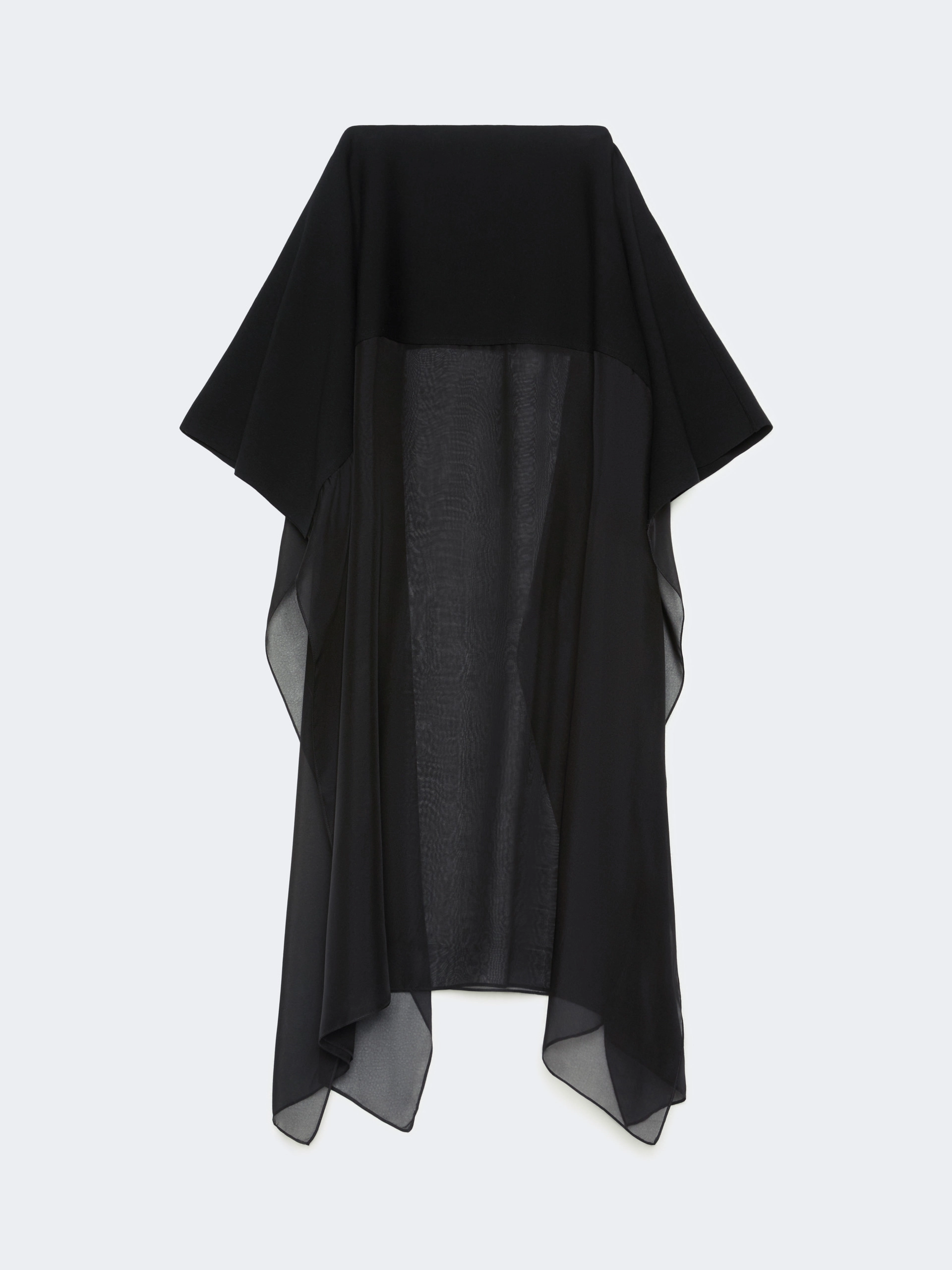 Long knit fabric and silk georgette skirt - BLACK - Sportmax - 5