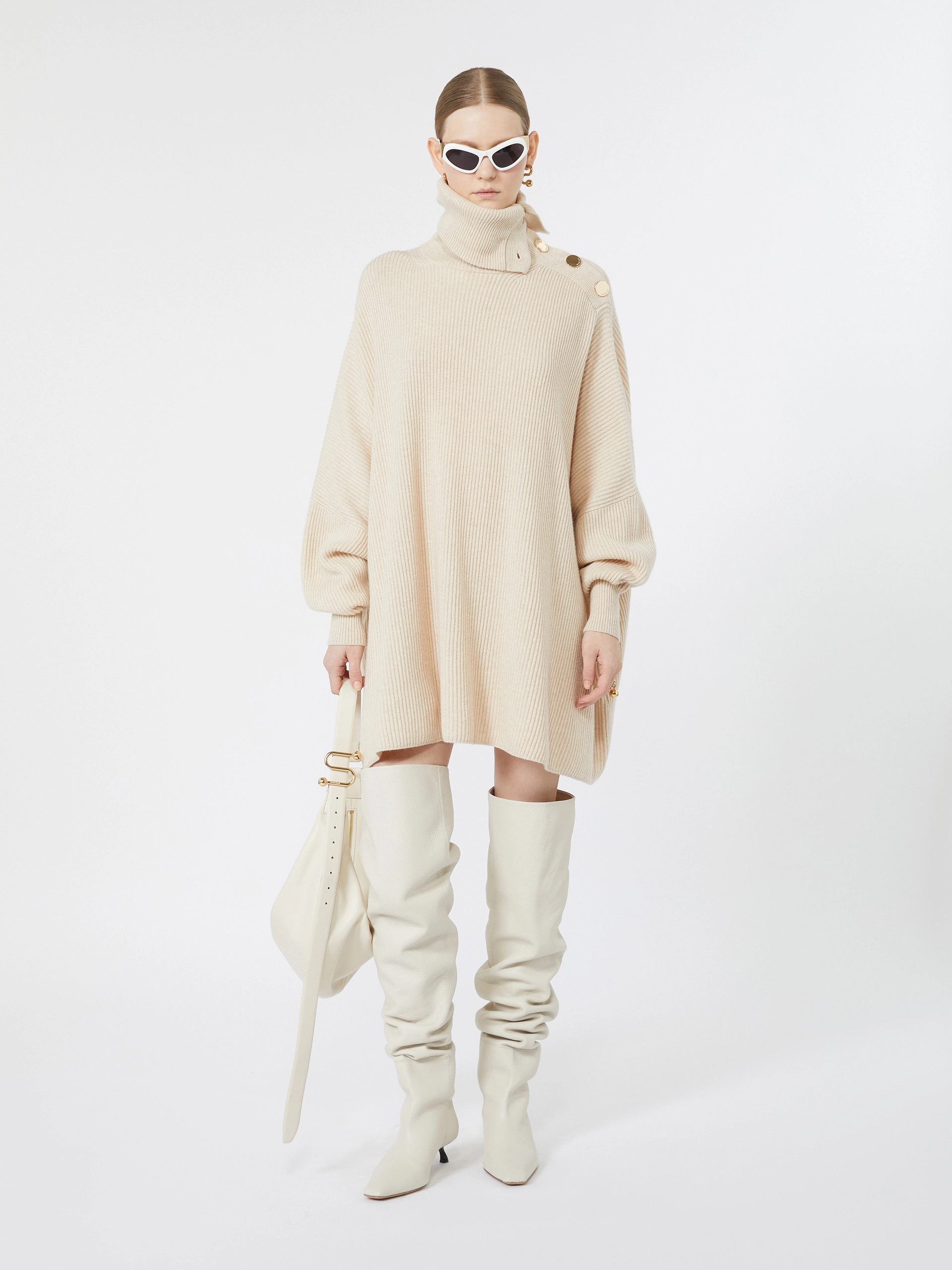 Oversized wool and cashmere dress - BEIGE - Sportmax