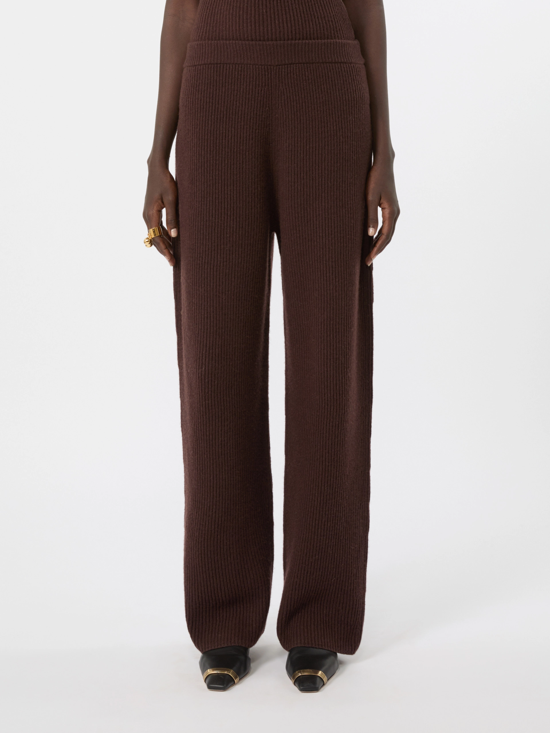 Oversized cashmere-blend trousers - CHOCOLATE - Sportmax - 2