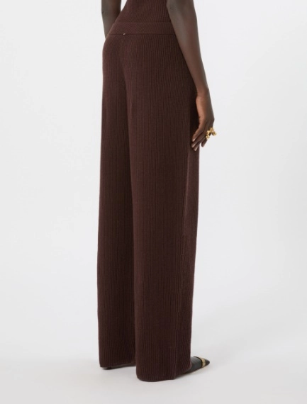 Oversized cashmere-blend trousers - CHOCOLATE - Sportmax - 3