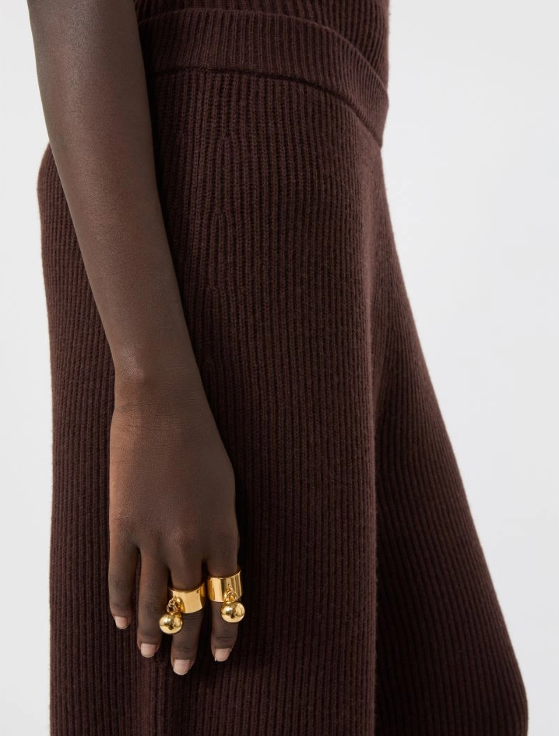 Oversized cashmere-blend trousers - CHOCOLATE - Sportmax - 4