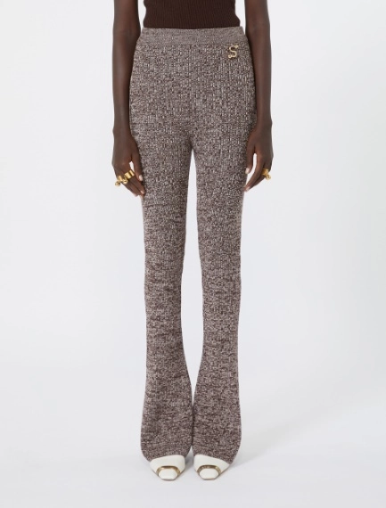 Wool-blend slim flared trousers - CHOCOLATE - Sportmax - 2