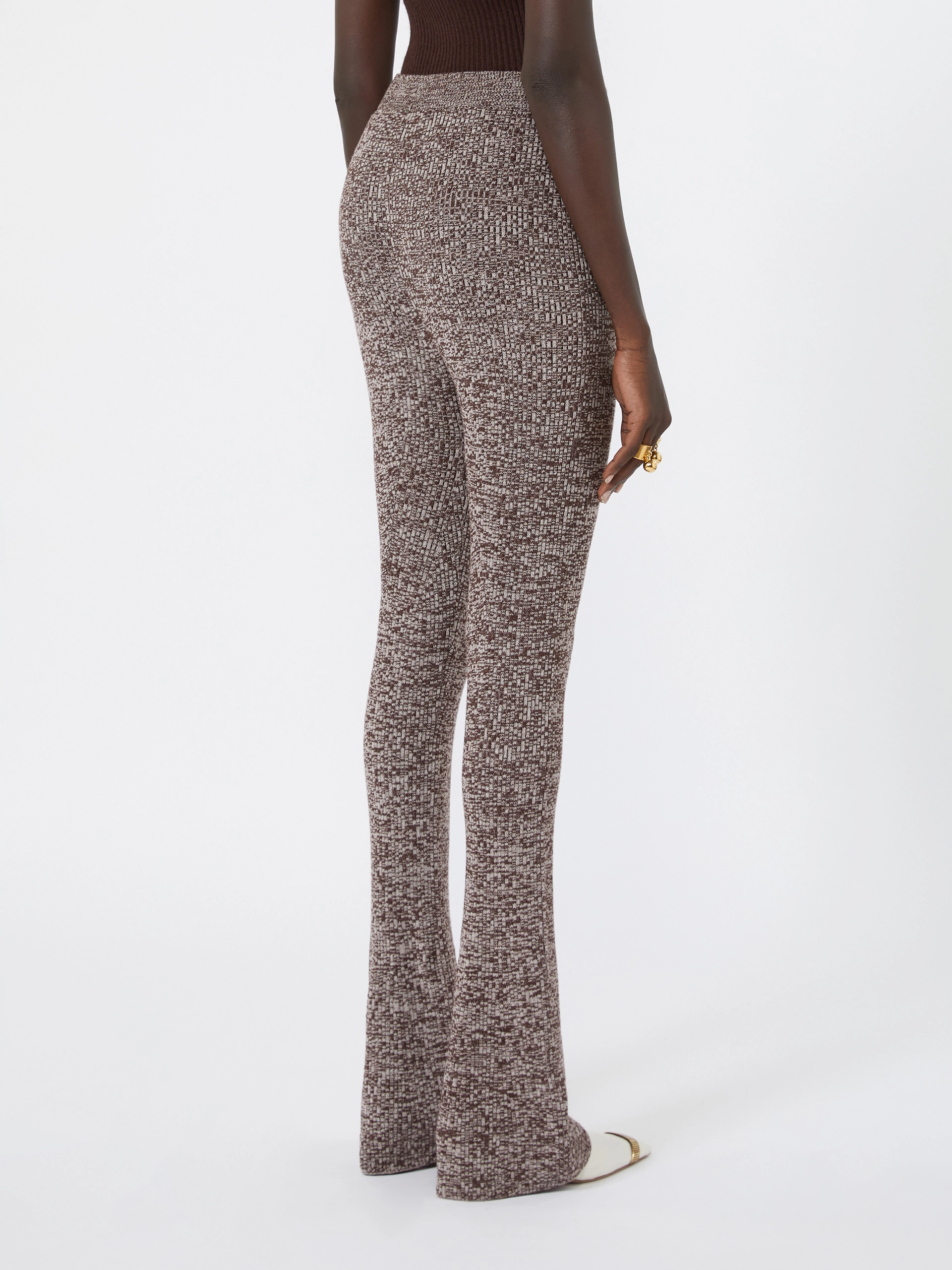 Wool-blend slim flared trousers - CHOCOLATE - Sportmax - 3