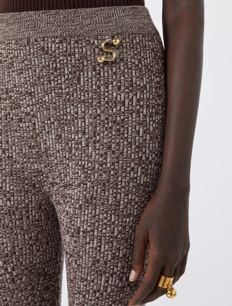 Wool-blend slim flared trousers - CHOCOLATE - Sportmax - 4