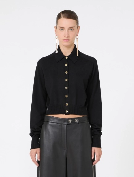 Pure wool cardigan - BLACK - Sportmax - 2