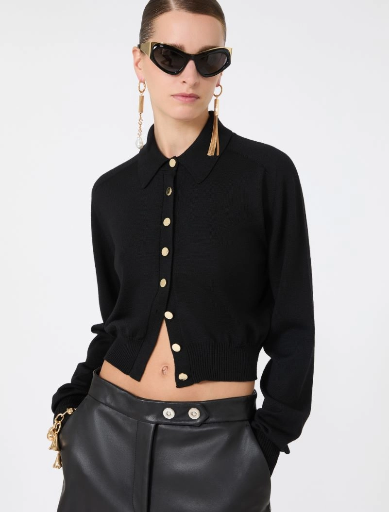 Pure wool cardigan - BLACK - Sportmax - 4
