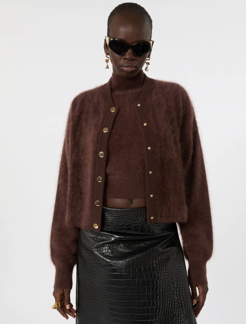 Pure cashmere bomber jacket - CHOCOLATE - Sportmax - 4