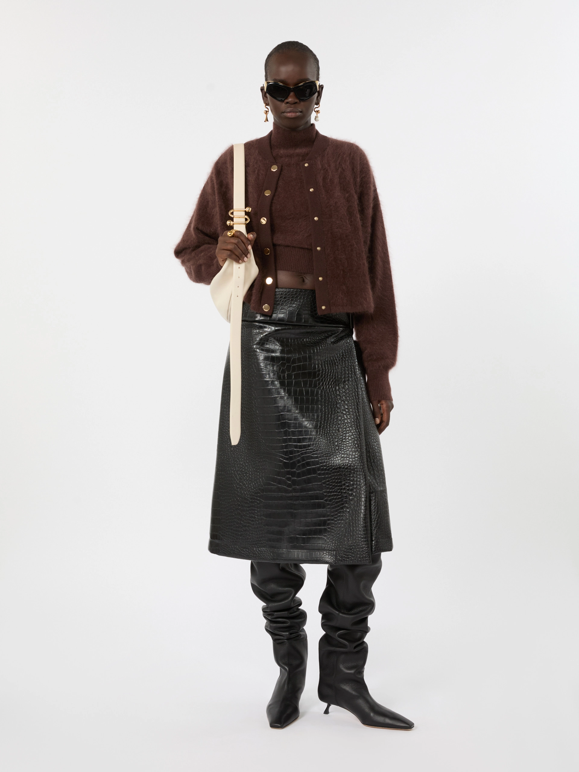 Pure cashmere bomber jacket - CHOCOLATE - Sportmax
