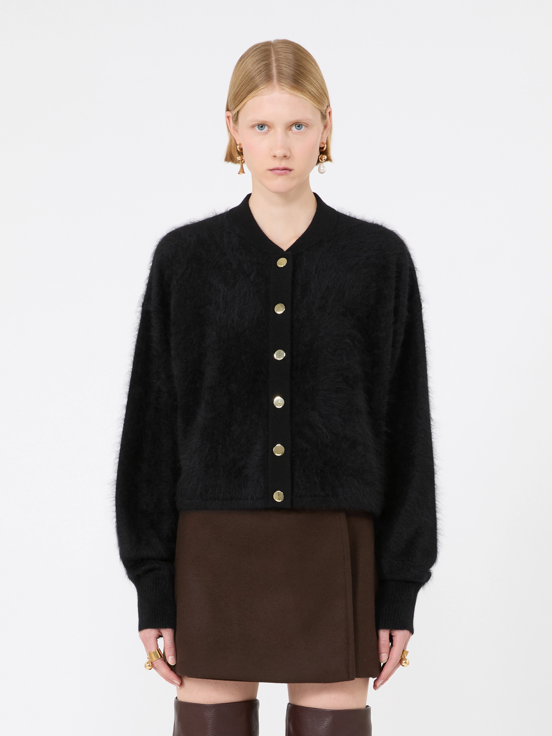 Pure cashmere bomber jacket - BLACK - Sportmax - 2