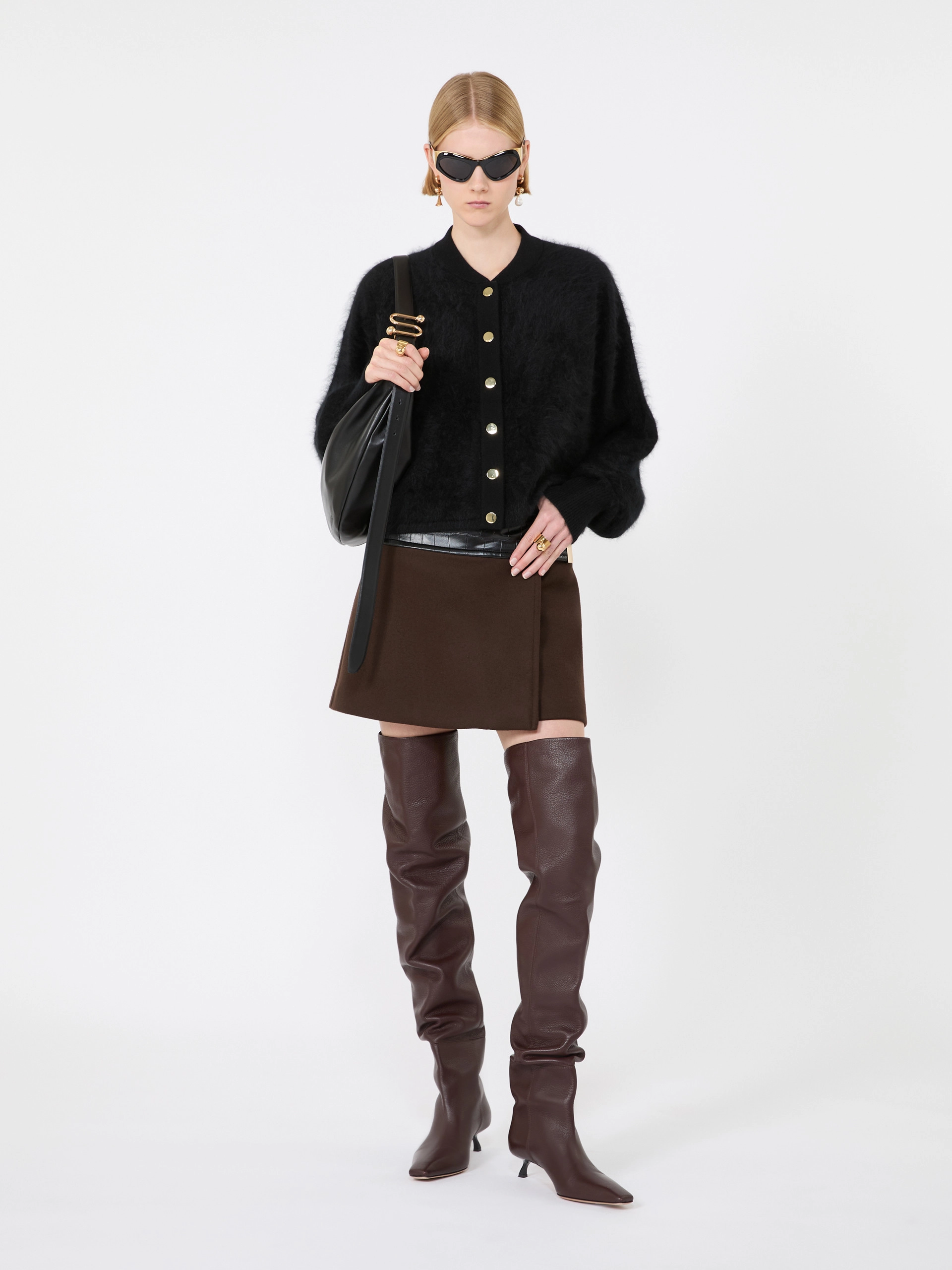 Pure cashmere bomber jacket - BLACK - Sportmax