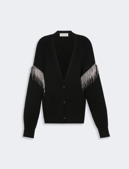 Oversized pure wool cardigan - BLACK - Sportmax - 7