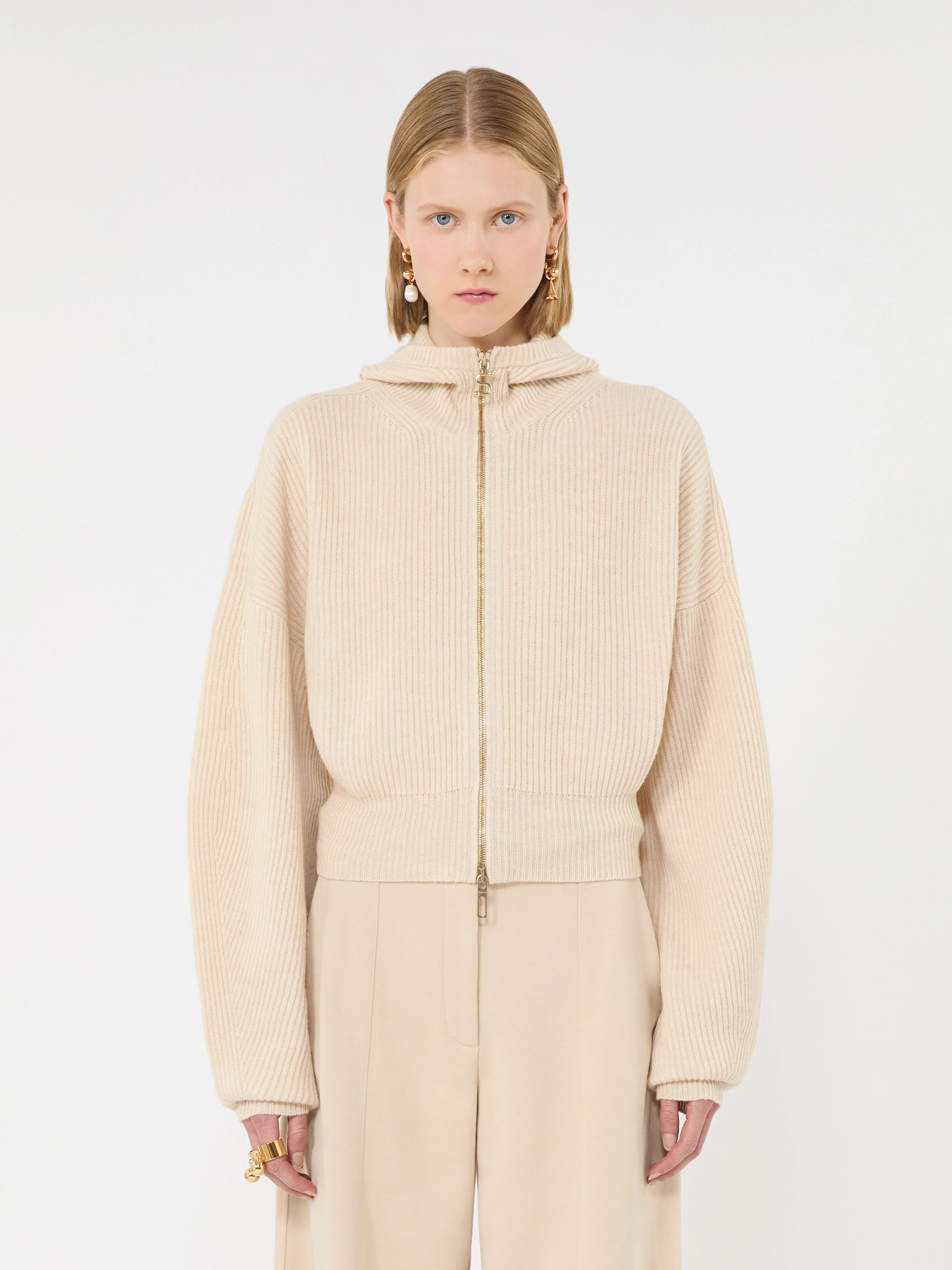 Wool and cashmere hooded cardigan - BEIGE - Sportmax - 2