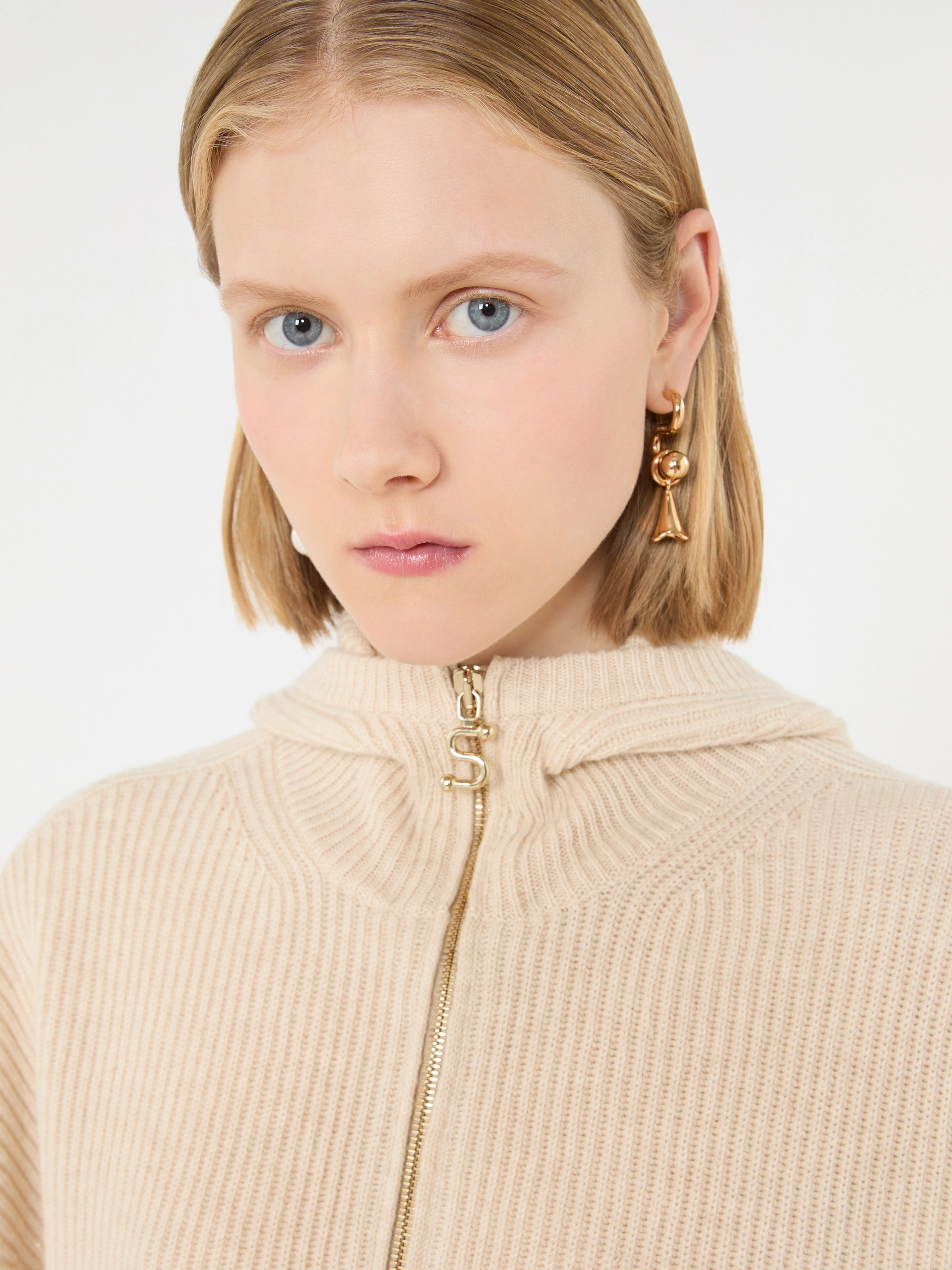 Wool and cashmere hooded cardigan - BEIGE - Sportmax - 5