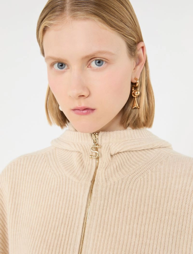 Wool and cashmere hooded cardigan - BEIGE - Sportmax - 5