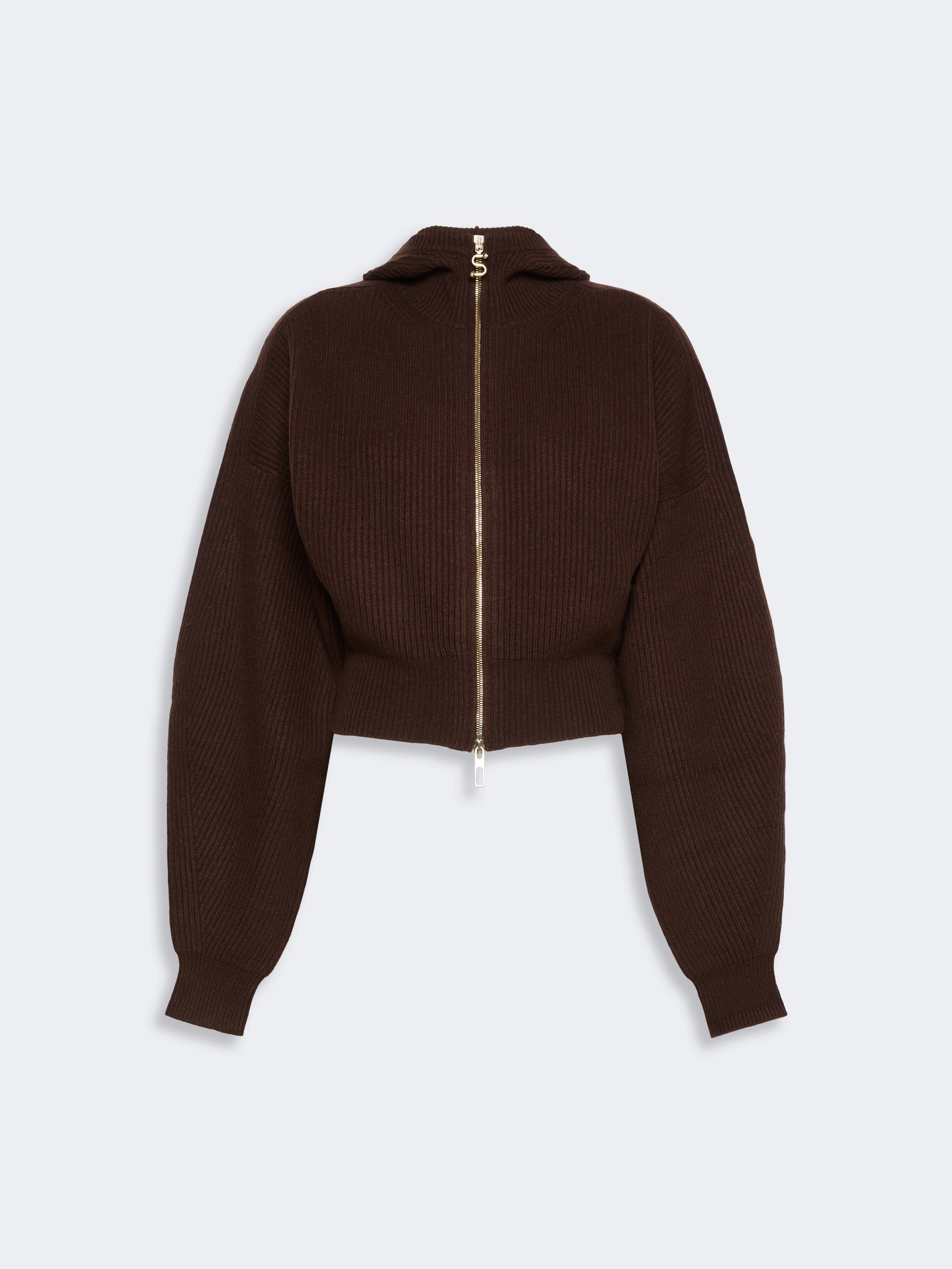 Wool and cashmere hooded cardigan - CHOCOLATE - Sportmax - 5