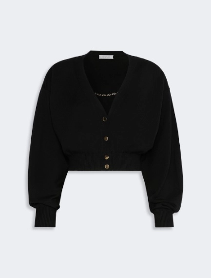 Cropped pure wool cardigan - BLACK - Sportmax - 6