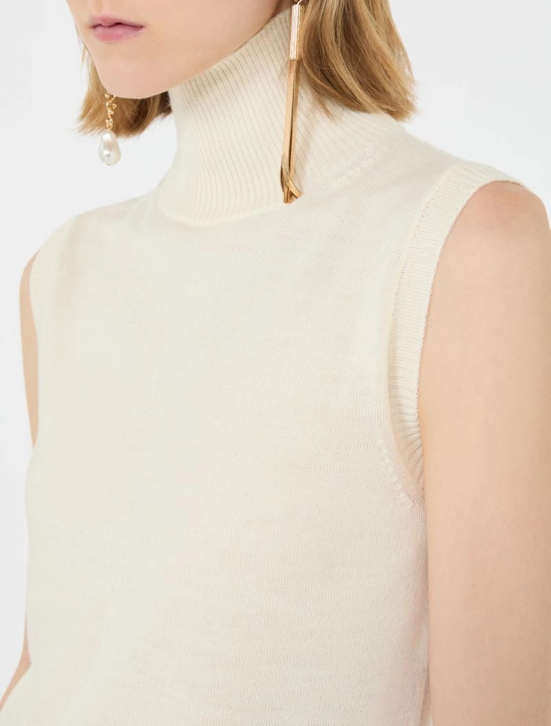 Pull sans manches en pure laine - BLANC - Sportmax - 5