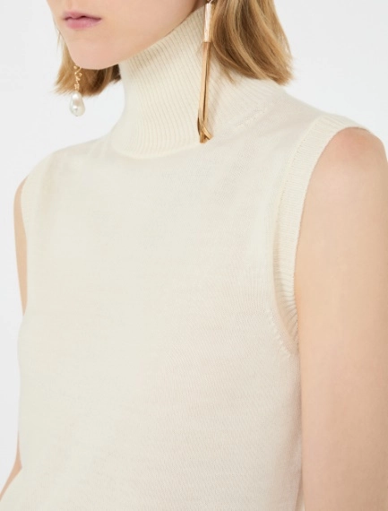 Pull sans manches en pure laine - BLANC - Sportmax - 5