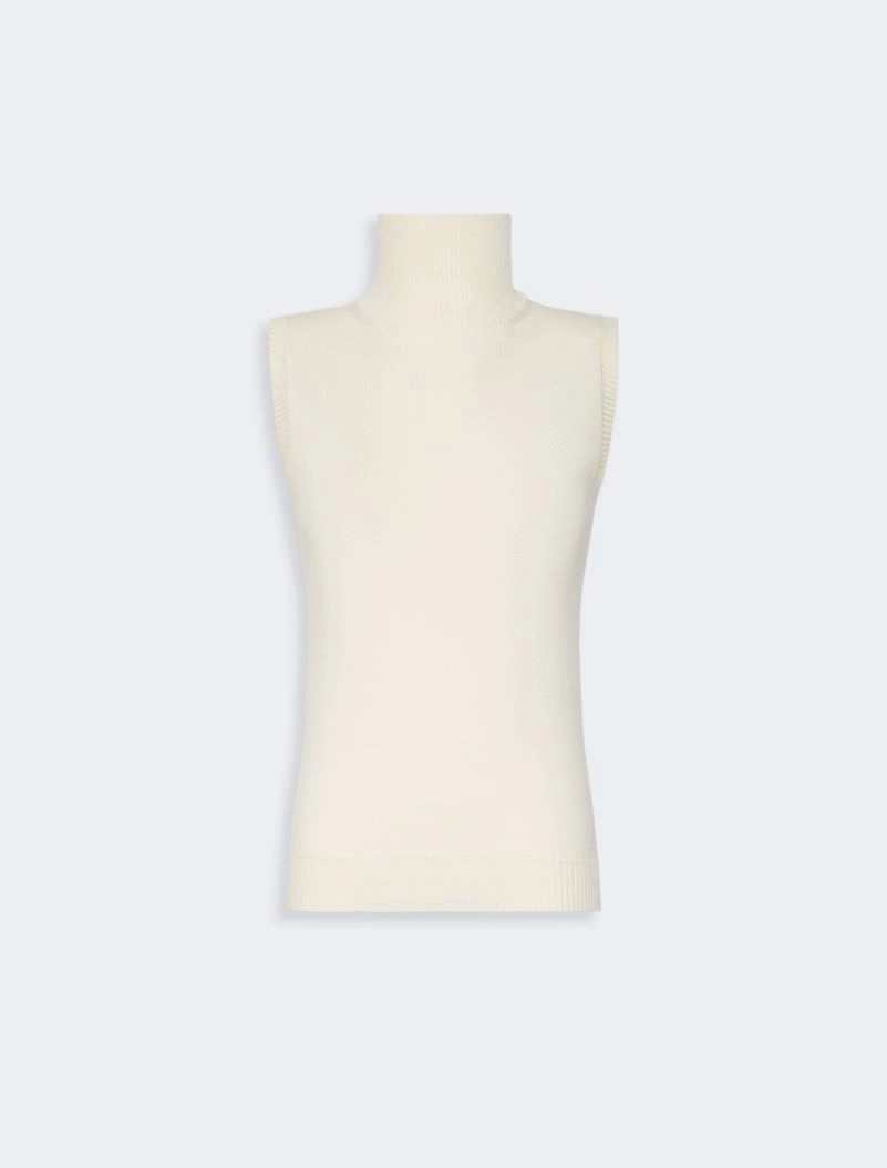 Pull sans manches en pure laine - BLANC - Sportmax - 6