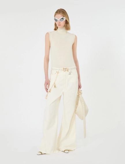 Pull sans manches en pure laine - BLANC - Sportmax - 1