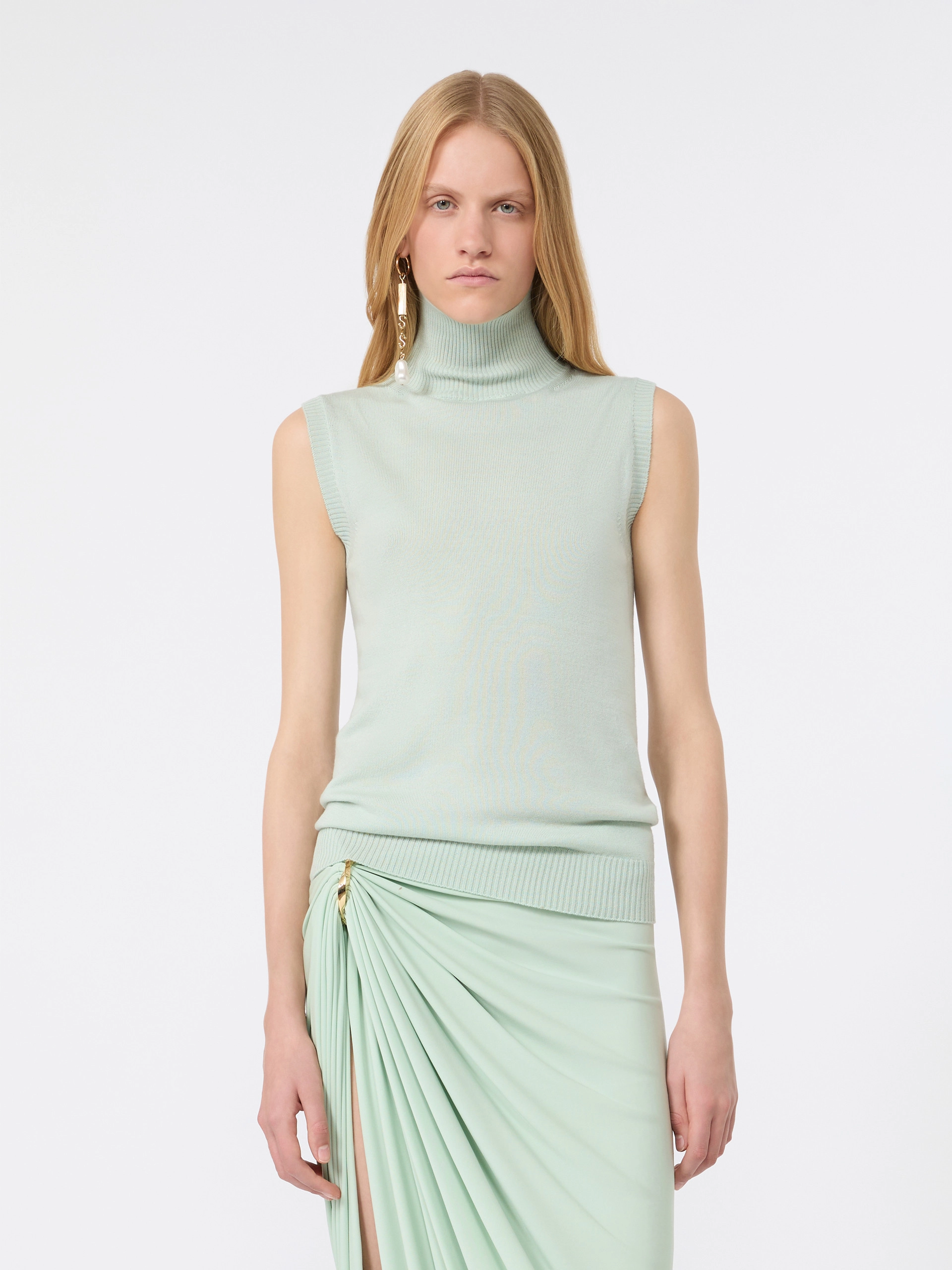 Sleeveless pure wool sweater - PASTEL GREEN - Sportmax - 2