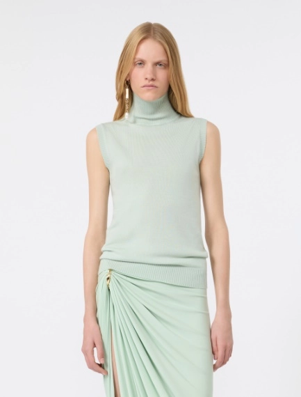 Sleeveless pure wool sweater - PASTEL GREEN - Sportmax - 2