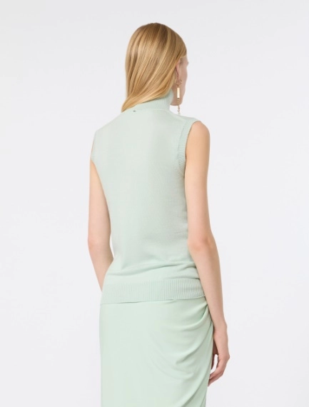 Sleeveless pure wool sweater - PASTEL GREEN - Sportmax - 3
