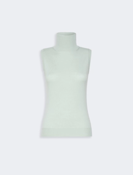 Sleeveless pure wool sweater - PASTEL GREEN - Sportmax