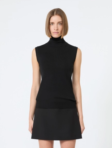 Sleeveless pure wool sweater - BLACK - Sportmax - 2